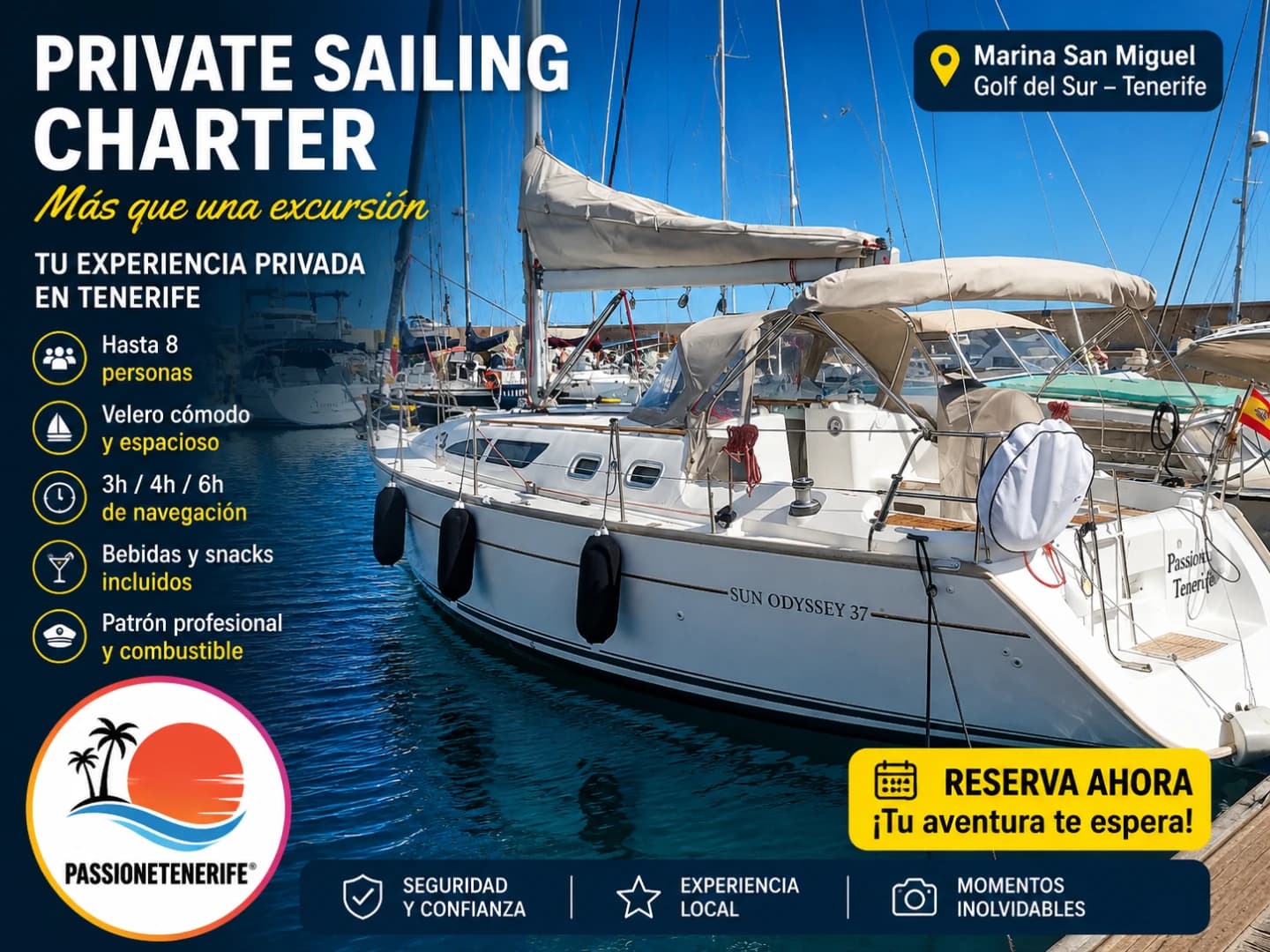 Descubre Tenerife desde el mar a bordo de nuestro Jeanneau Sun Odyssey 37 - 4