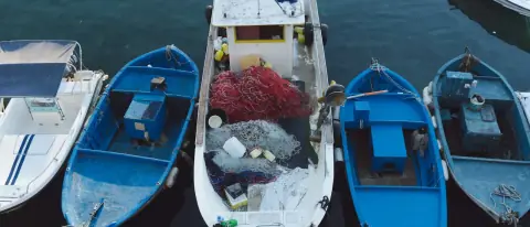 Barche colorate ormeggiate nel porto di Gallipoli sul mare ionico